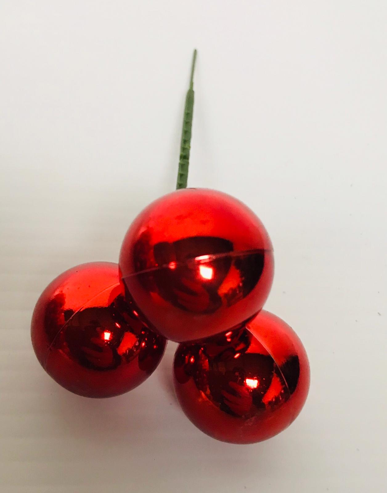 Picks & Miscellaneous Items Red Christmas Balls Shiny x3 pack of 50